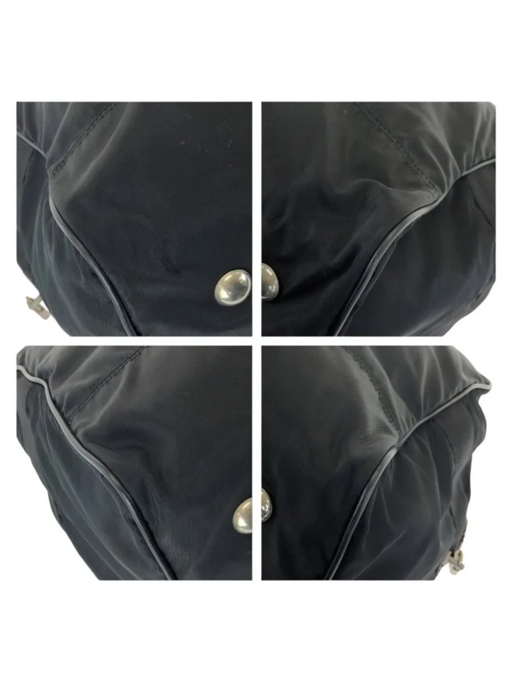 Prada Tessuto Saffiano Black Nylon Leather Boston